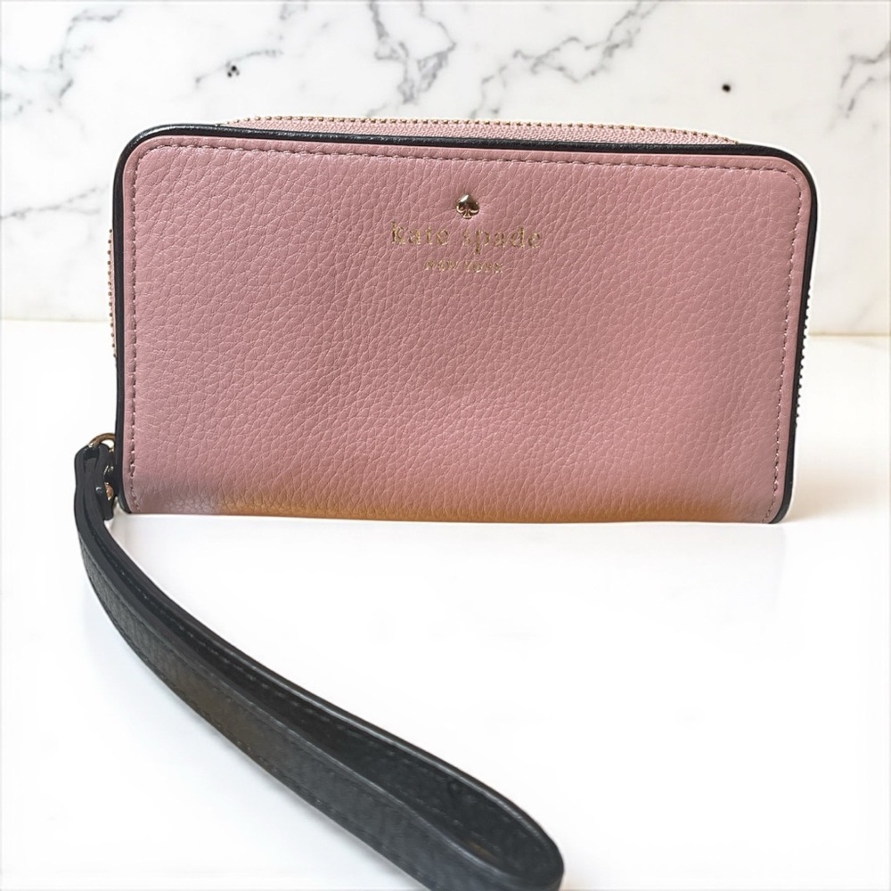 Kate Spade Blush Leather Wallet with Gold Accents